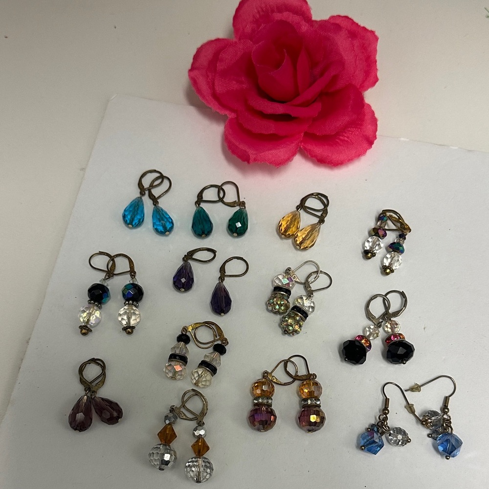 Crystal Drop Earrings Lot